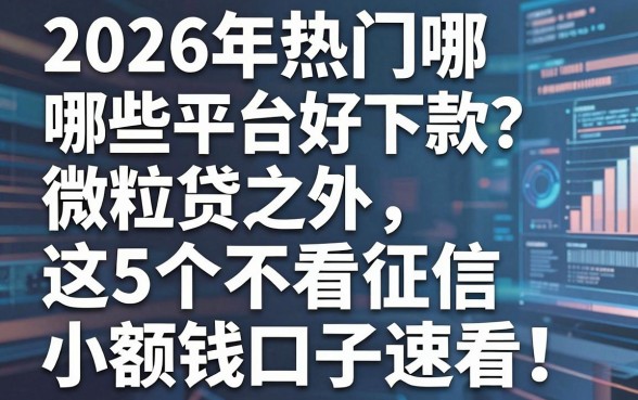 2026年热门哪些平台好下款？微粒贷之外，这5个不看征信小额借钱口子速看！