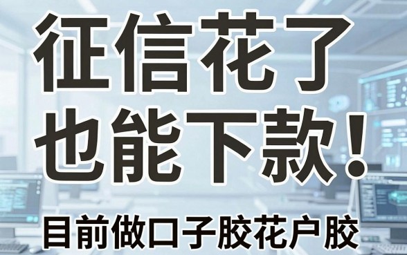 征信花了也能下款!目前做口子胶或者花户胶必撸的5个网贷