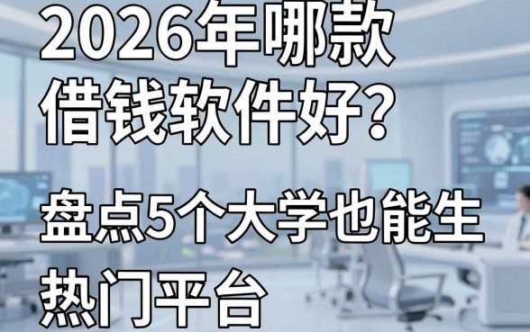 2026年哪款借钱软件好?盘点5个大学生也能用的热门平台