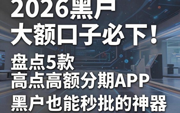 2026黑户大额口子必下!盘点5款高额分期APP,黑户也能秒批的神器!