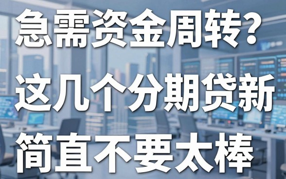 急需资金周转?这几个分期贷款口子简直不要太棒!