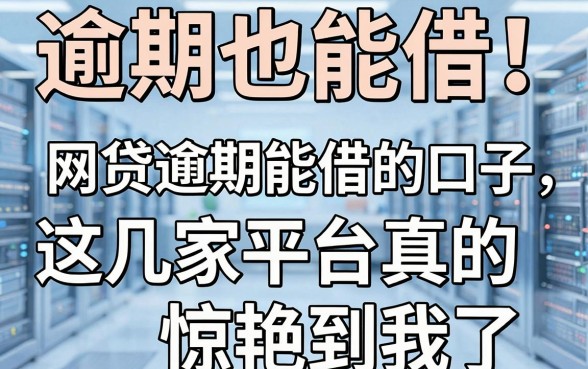 逾期也能借!网贷逾期能借的口子,这几家平台真的惊艳到我了!