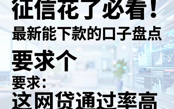 征信花了必看!最新能下款的口子盘点,这5个网贷通过率高