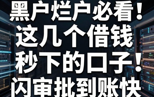 黑户烂户必看!这几个借钱秒下的口子,闪电审批到账快