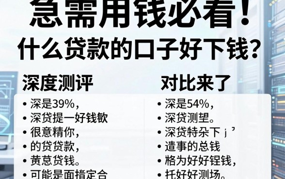 急需用钱必看！什么贷款的口子好下钱？深度测评对比来了
