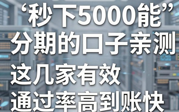 秒下5000能分期的口子亲测有效，这几家通过率高到账快！