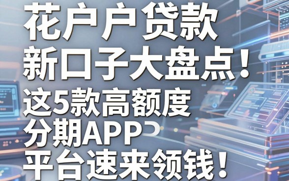 花户户贷款新口子大盘点!这5款高额度分期APP平台速来领钱