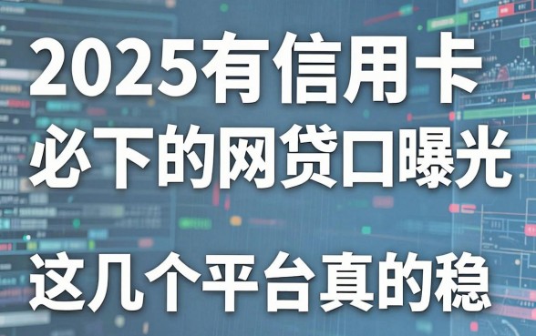 2025有信用卡必下的网贷口子曝光,这几个平台真的稳!