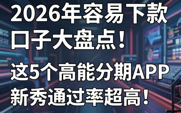 2026年容易下款口子大盘点！这5个高能分期APP新秀通过率超高