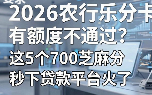 2026农行乐分卡有额度不通过?这5个700芝麻分秒下贷款平台火了