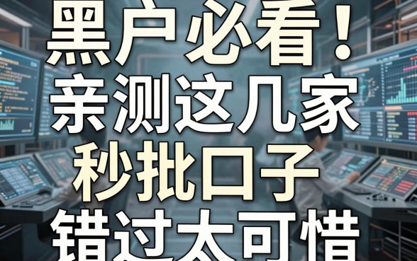 黑户必看!亲测这几家秒批口子,错过太可惜!