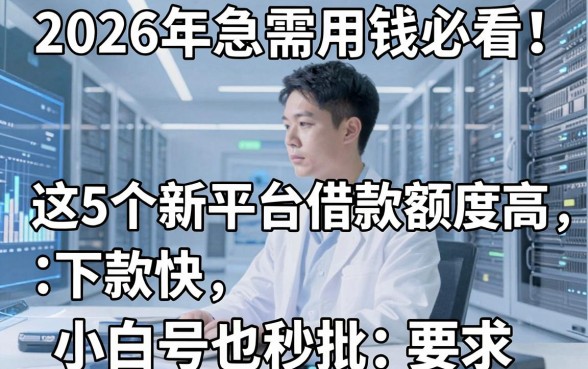 2026年急需用钱必看！这5个新平台借款额度高、下款快，小白号也秒批