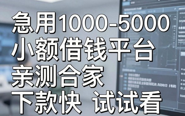急用1000-5000小额借钱平台亲测合集,这几家下款快试试看!