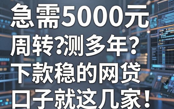 急需5000元周转？实测多年、下款稳的网贷口子就这几家！