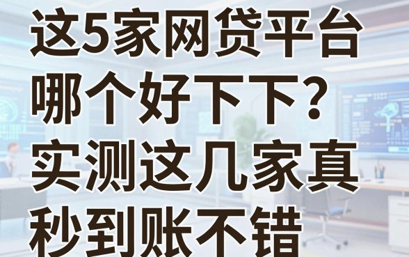 这5家网贷平台哪个好下?实测这几家真的不错,秒到账!