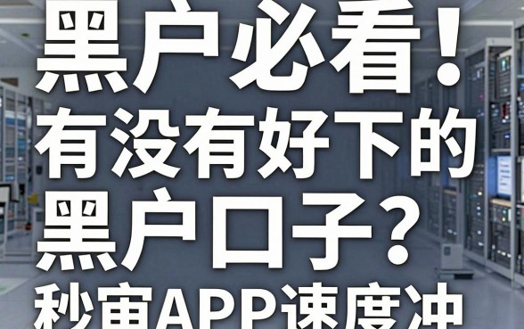 黑户必看！有没有好下的黑户口子？这几家秒审APP速度冲！