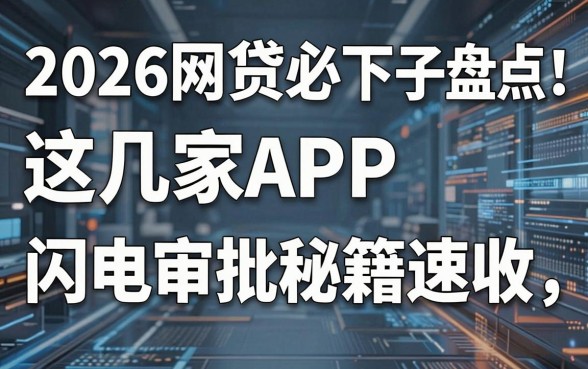 2026网贷必下口子盘点:这几家APP闪电审批秘籍速收!