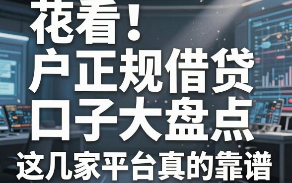 速看！花户户正规借贷口子大盘点，这几家平台真的靠谱