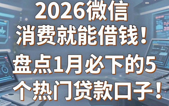 2026微信消费就能借钱!盘点11月必下的5个热门贷款口子