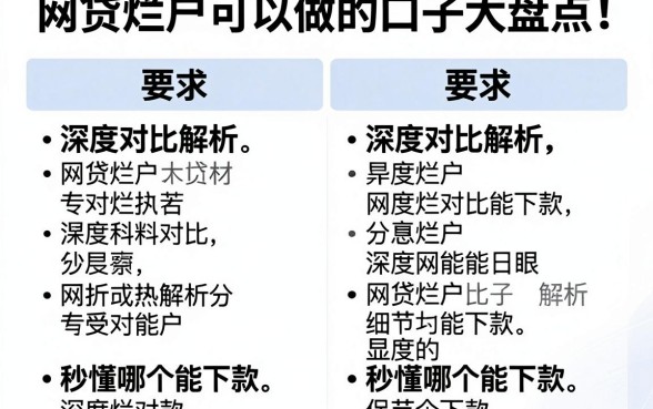 网贷烂户可以做的口子大盘点!深度对比解析,秒懂哪个能下款