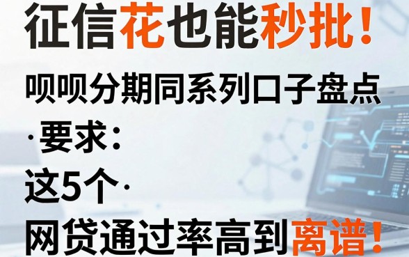 征信花也能秒批！呗呗分期同系列口子盘点，这5个网贷通过率高到离谱