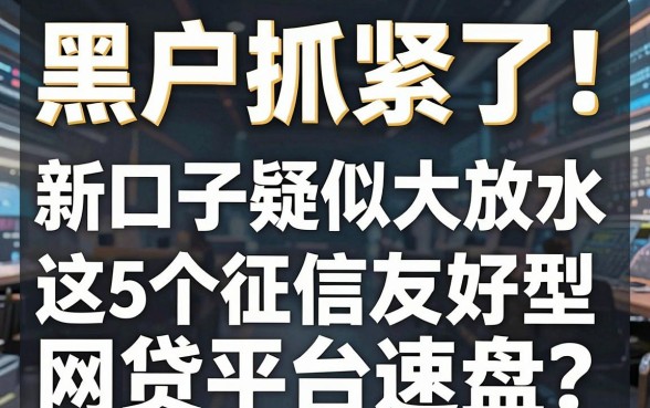 黑户抓紧了！新口子疑似大放水，这5个征信友好型网贷平台速盘