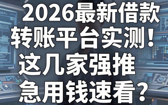 2026最新借款微信转账平台实测!这几家强推,急用钱速看