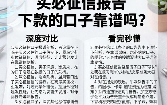 买必征信报告下款的口子靠谱吗?深度对比剖析,看完秒懂!