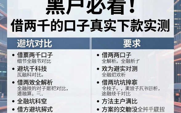 黑户必看!借两千的口子真实下款实测,避坑对比全解析