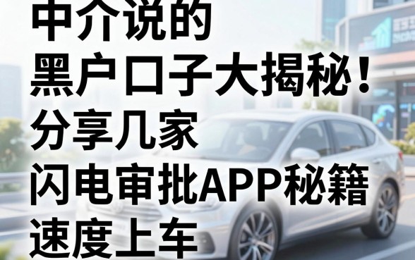 中介说的黑户口子大揭秘!分享几家闪电审批APP秘籍,速度上车!