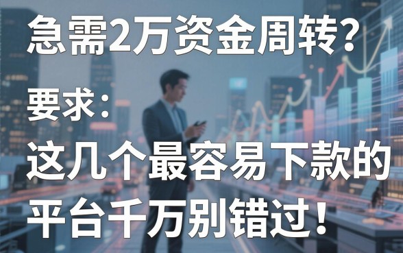 急需2万资金周转?这几个最容易下款的平台千万别错过!