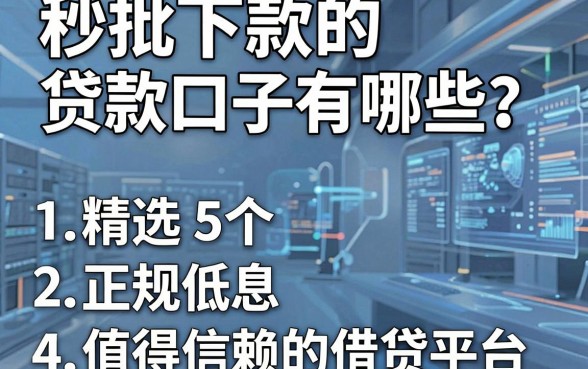 秒批下款的贷款口子有哪些?精选5个正规低息、值得信赖的借贷平台