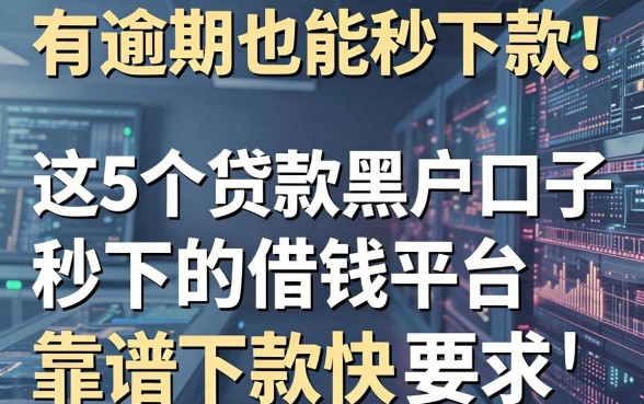有逾期也能秒下款!这5个贷款黑户口子秒下的借钱平台,靠谱下款快