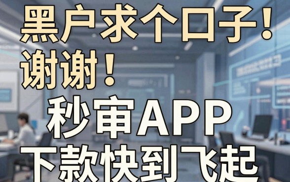 黑户求个口子谢谢！这几家秒审APP下款快到飞起