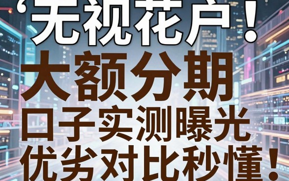 无视花户!大额分期口子实测曝光,优劣对比秒懂