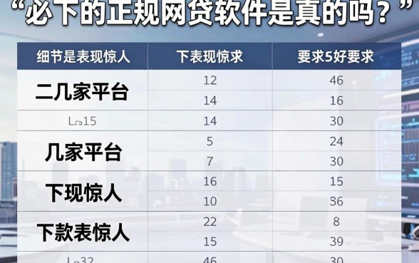 “必下的正规网贷软件是真的吗”?这几家平台下款表现惊人!