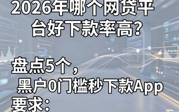 2026年哪个网贷平台好下款率高?盘点5个黑户0门槛秒下款App