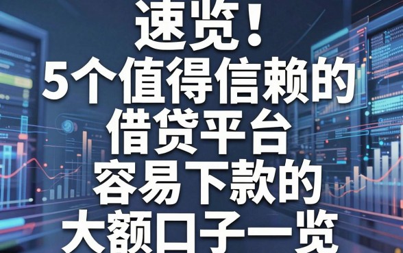 速览！5个值得信赖的借贷平台，容易下款的大额口子一览