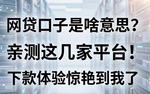 网贷口子是啥意思?亲测这几家平台,下款体验惊艳到我了!