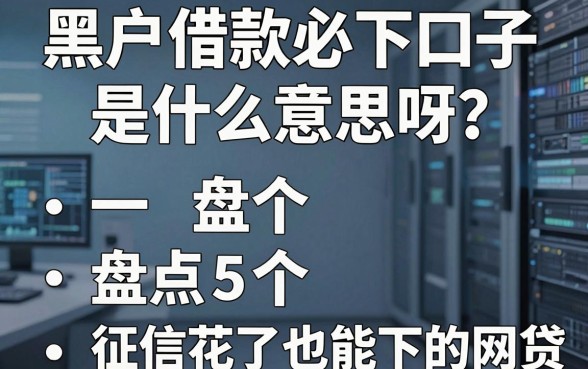 黑户借款必下口子是什么意思呀?盘点5个征信花了也能下的网贷!