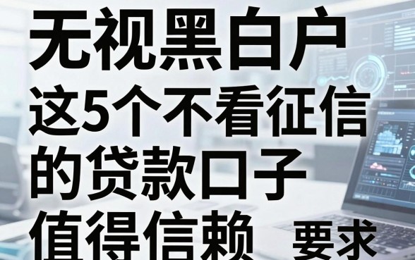 无视黑白户，这5个不看征信的贷款口子值得信赖！