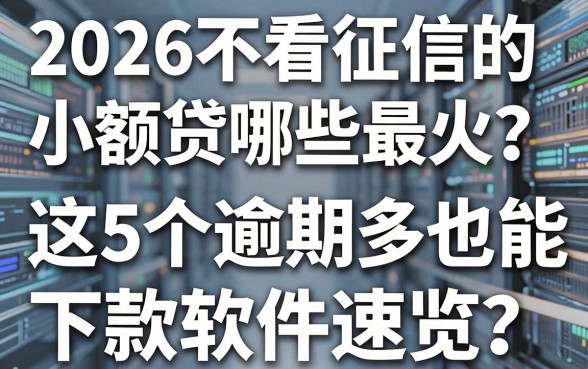 2026不看征信的小额贷哪些最火?这5个逾期多也能下款软件速览