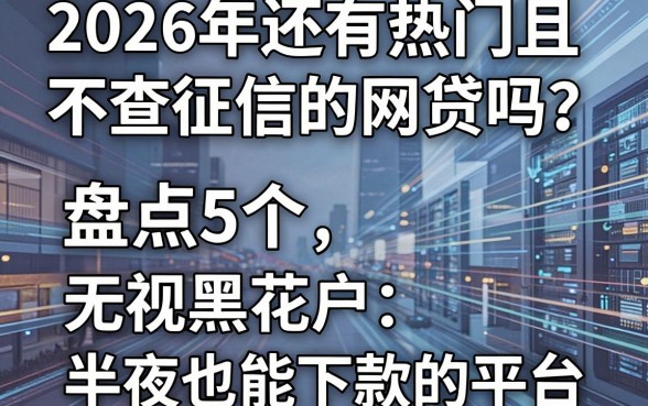 2026年还有热门且不查征信的网贷吗?盘点5个无视黑花户、半夜也能下款的平台