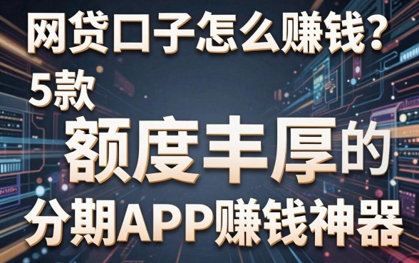 网贷口子怎么赚钱?揭秘5款额度丰厚的分期APP赚钱神器!
