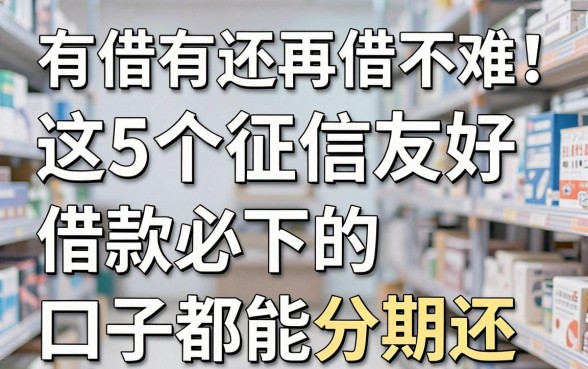 有借有还再借不难！这5个征信友好、借款必下的口子都能分期还