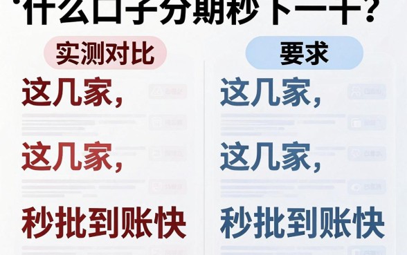 什么口子分期秒下一千？实测对比这几家秒批到账快