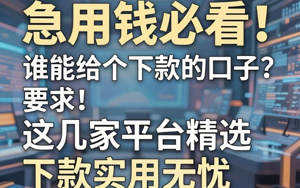 急用钱必看!谁能给个下款的口子?这几家平台精选,下款实用无忧!