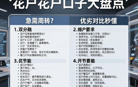 急需周转?花户花户口子大盘点,优劣对比秒懂!