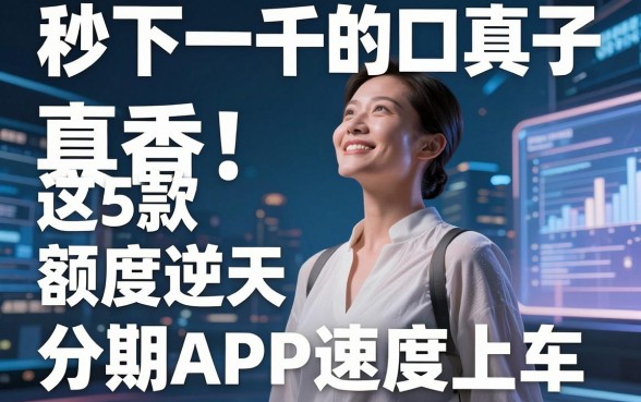 秒下一千的口子真香!这5款额度逆天的分期APP速度上车
