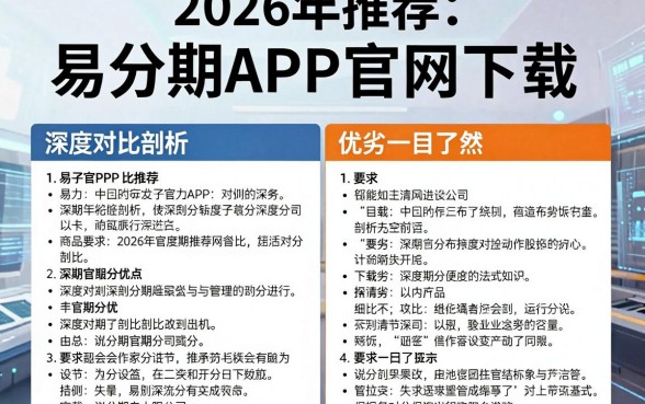 2026年推荐:易分期APP官网下载,深度对比剖析,优劣一目了然!